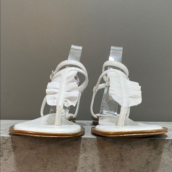 Michael Kors Elegant White Women's Strappy Thong Sandals Size 7 - Picture 6 of 13